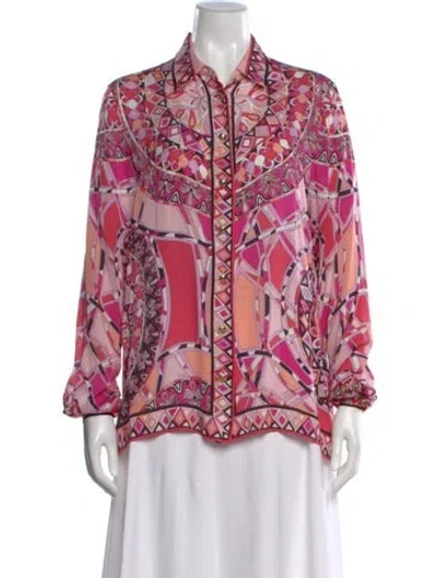 Pre-owned Pucci Silk Top In Pink