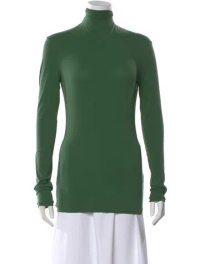 Pre-owned Pucci Silk Turtleneck Top In Green