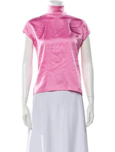 Pre-owned Pucci Silk Turtleneck Top In Pink