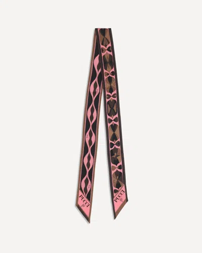 Pucci Silk Twill Bandeau Scarf With Mixed Prints In Multi