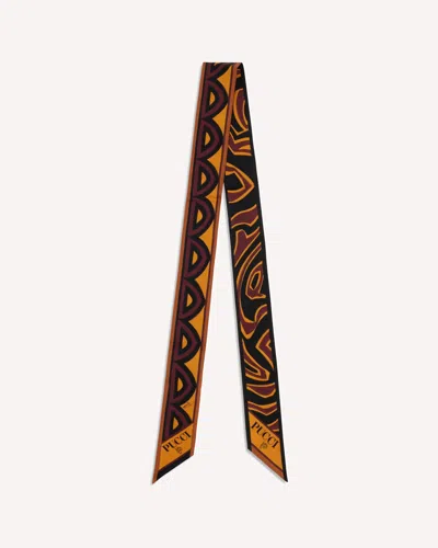 Pucci Silk Twill Scarf In Brown