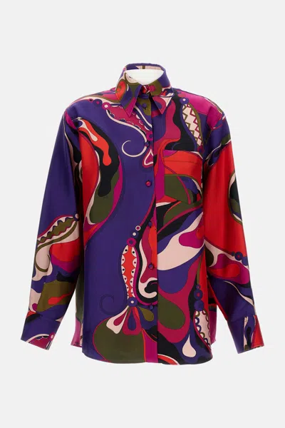 Pucci Silk Shirt With Multicolor Print