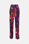 Pucci Orchidee Printed Silk-twill Straight-leg Pants In Multi