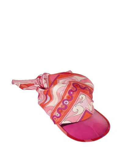 Pucci Silk-twill Visor Hat In Multi