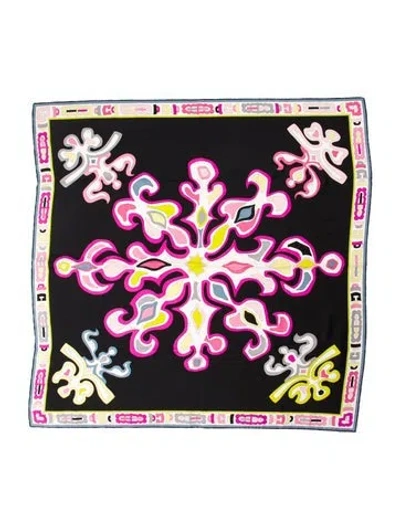 Pre-owned Pucci Silk Vintage Scarf In Black