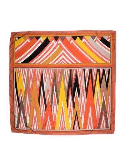Pre-owned Pucci Silk Vintage Scarf In Orange