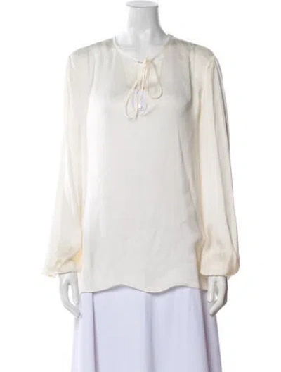 Pre-owned Pucci Silk V-neck Blouse In Neutral