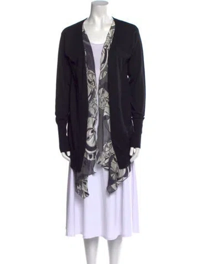 Pre-owned Pucci Silk V-neck Sweater In Black