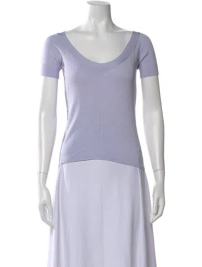 Pre-owned Pucci Silk V-neck T-shirt In Purple