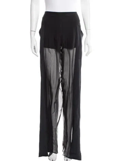 Pre-owned Pucci Silk Wide Leg Pants In Black