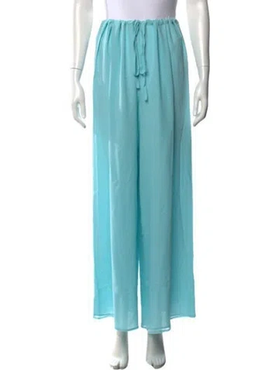 Pre-owned Pucci Silk Wide Leg Pants In Blue