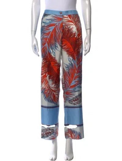 Pre-owned Pucci Silk Wide Leg Pants In Blue