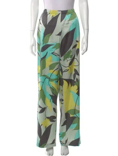 Pre-owned Pucci Silk Wide Leg Pants In Gray