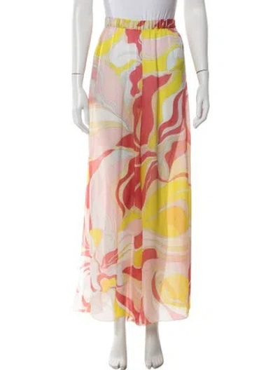 Pre-owned Pucci Silk Wide Leg Pants In Multi