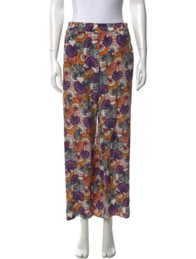 Pre-owned Pucci Silk Wide Leg Pants In Multicolor