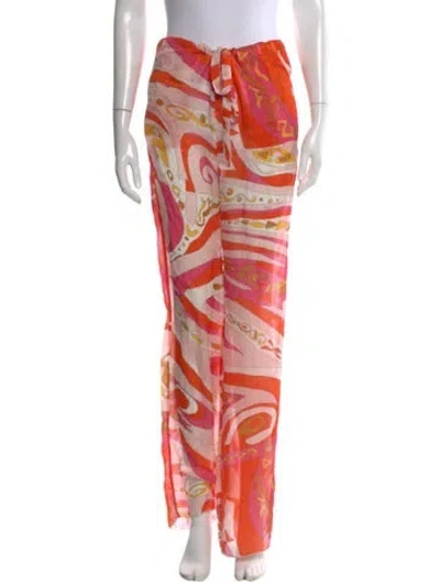 Pre-owned Pucci Silk Wide Leg Pants In Pink