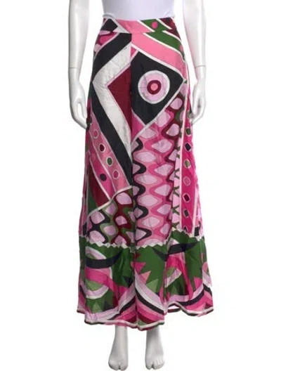Pre-owned Pucci Silk Wide Leg Pants In Pink