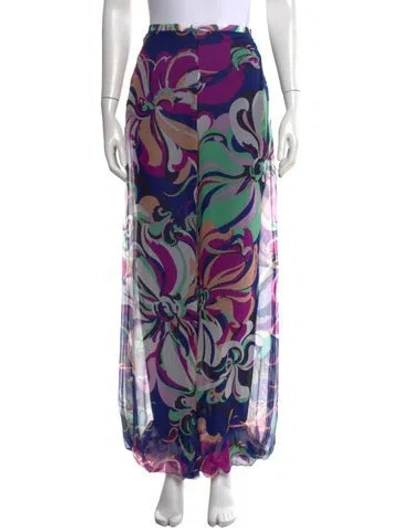 Pre-owned Pucci Silk Wide Leg Pants In Purple
