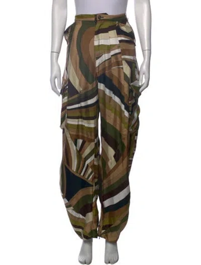 Pre-owned Pucci Silk Wide Leg Pants W/ Tags In Multicolor