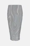 Pucci Flame Jersey Skirt With Print And Logo In Gray