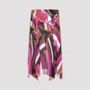 Pucci Iride-print Midi Skirt In Fuxia Marrone