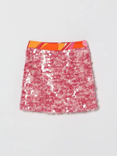 Pucci Kids' スカート  ボーイ カラー ピンク In Red
