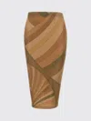 Pucci Emilio  Women Midi Skirt In Lame Jersey In Brown