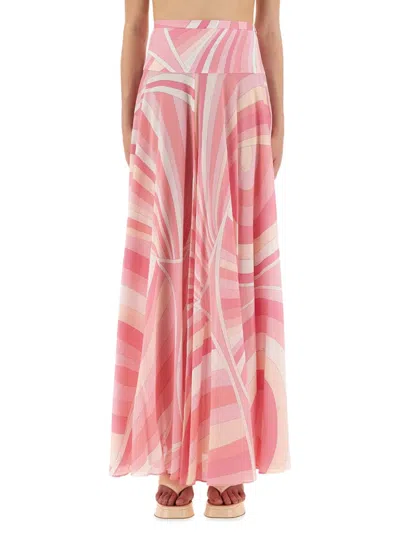 Pucci Skirt With Iris Print In Pink