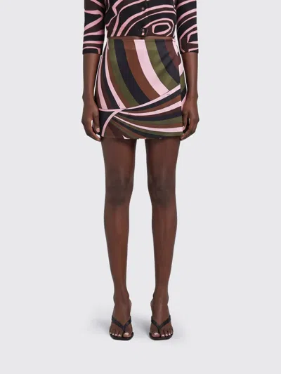 Pucci Skirt Woman Color Kaki In Multi
