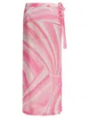 Pucci Wrap Design Skirts Tie Detail In Pink