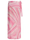 Pucci Wrap Design Skirts Tie Detail In Pink