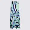 Pucci Iride-print Long Jersey Skirt In Verde Lilla