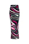 Pucci Marmo-print High-waist Skirt In Nero Fuxia