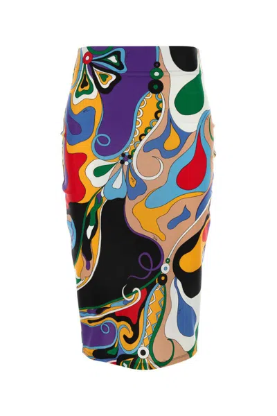 Pucci Orchidee-print Pencil Skirt In Purple