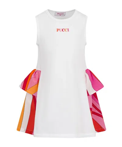 Pucci Kids' Sleeveless Dress In White