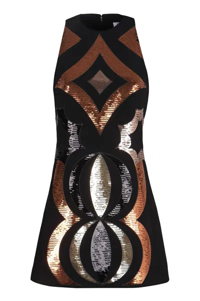 Pucci Sleeveless Dress With Embroidery Necklaces In Black