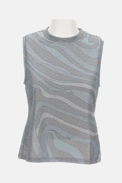 PUCCI SLEEVELESS LAME JERSEY TOP