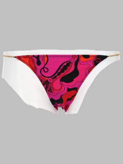 Pucci Vibrant Abstract Print Chain Bikini In Animal Print