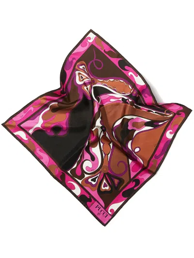 Pucci Small Orchidee-print Silk Scarf In Rosa