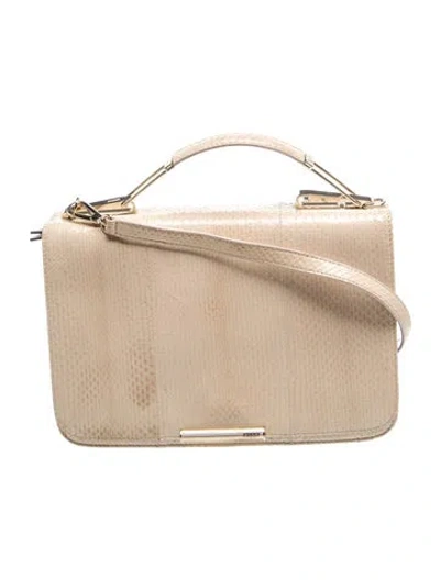 Pre-owned Pucci Snakeskin Top Handle Bag In Neutrals