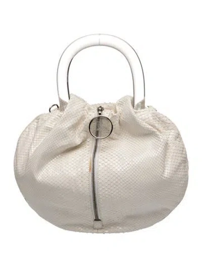 Pre-owned Pucci Snakeskin Top Handle Bag In Neutrals