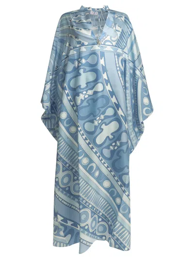 Pucci Emilio  "soleil" Caftan Dress In Animal Print