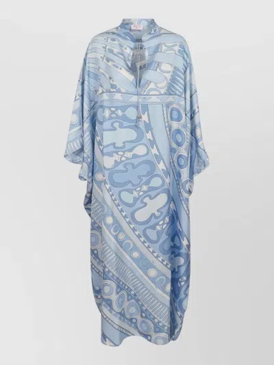 Pucci Soleil Print Mid Length Draped Kaftan In Multi