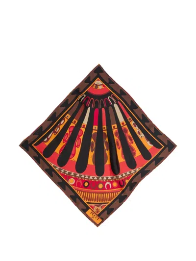 Pucci Soleil-print Small Carrè Scarf In Multi