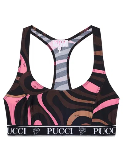 Pucci Sports Top In Marble Print In Black