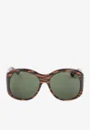 Pucci Tortoiseshell Oversized Sunglasses In Brown