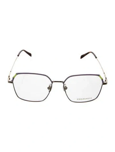 Pre-owned Pucci Square Eyeglasses In Brown/silver