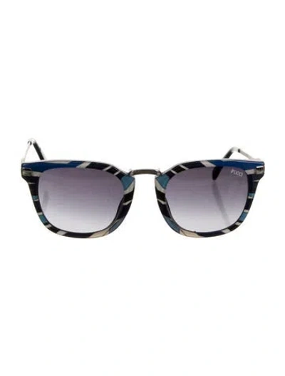 Pre-owned Pucci Square Gradient Sunglasses In Silver
