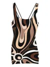 Pucci Square-neck Print Mini Dress In Multi
