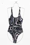 Pucci One-piece Swimsuit With Print In Black
